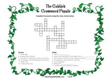 Pumpkin Goblin Children’s Halloween Games - Crossword Puzzle Download